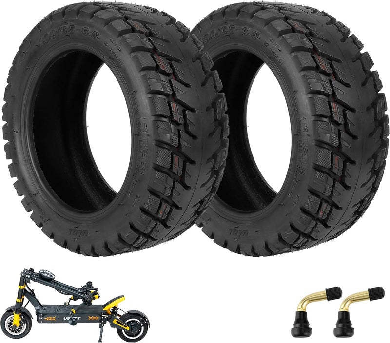 LUCK4U 100/65-6.5 Off-Road tubeless scooter tire with valve Tire Replacement for VSETT 11+ Zero 11X Dualtron for 11 Inch Electric Scooter(2 PCS) - Image 1